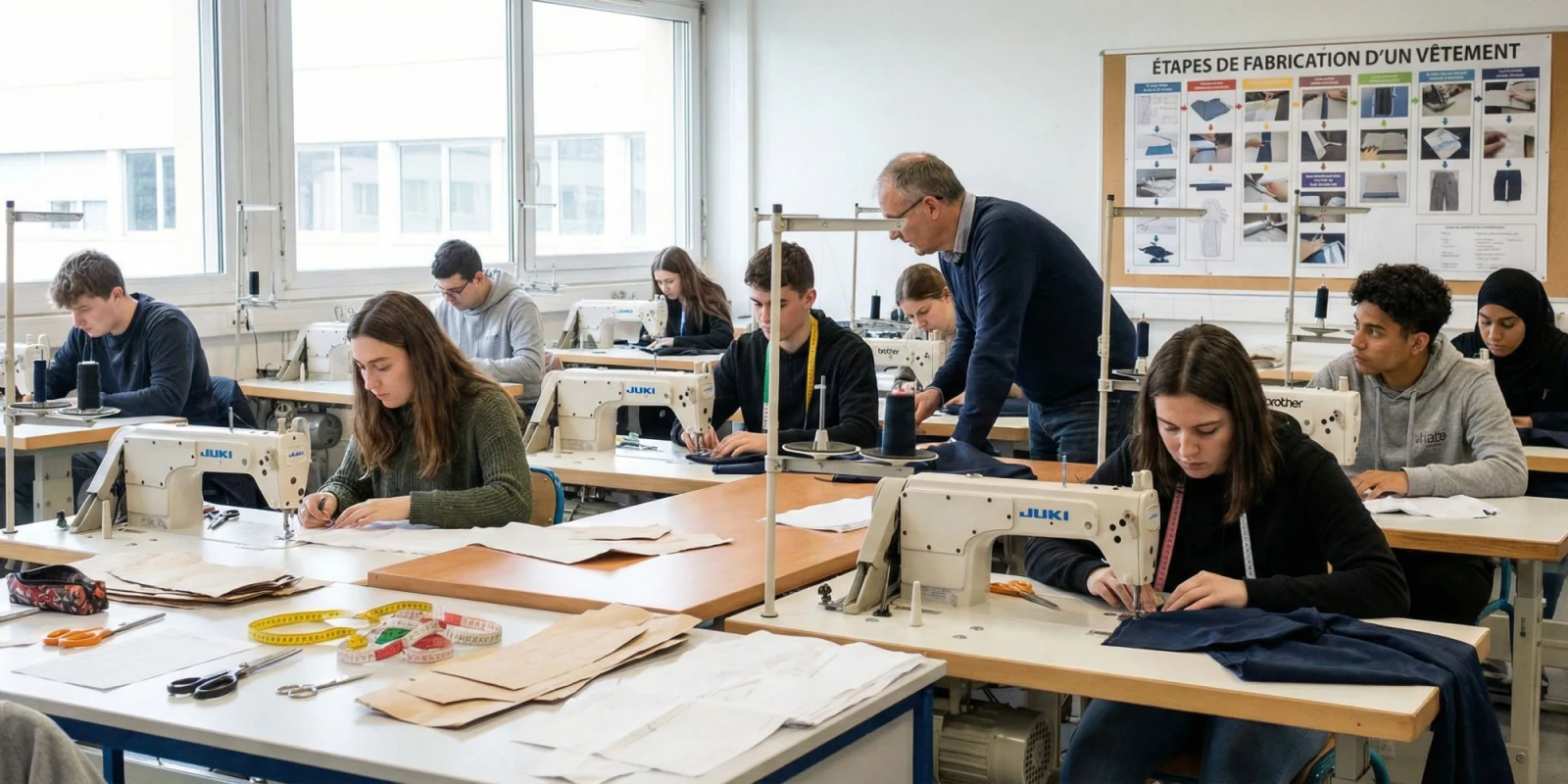 Journée Type en Bac Pro M2C : Ateliers de Couture et Confection au Programme