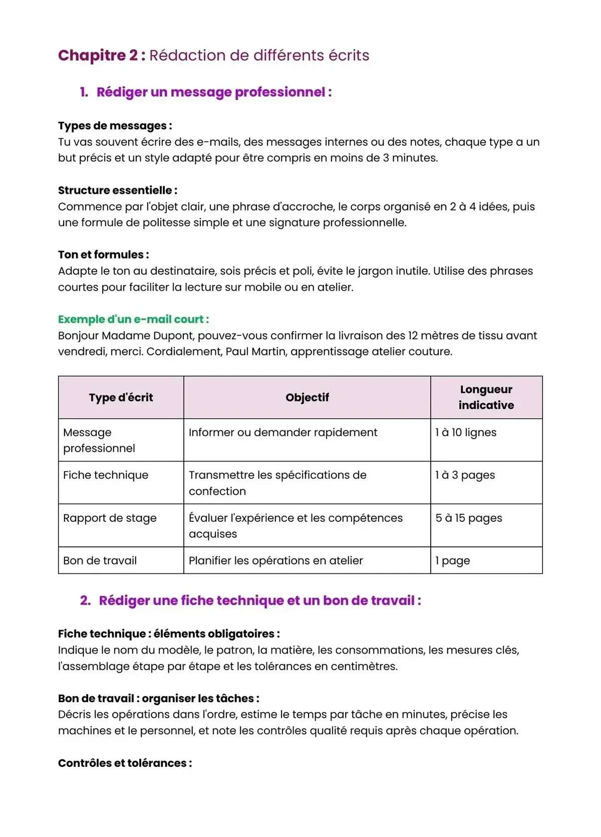 Example Fiche de Révision Bac Pro M2C